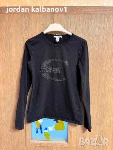 Подарявам - Дамска черна блуза с дълги ръкави Just Cavalli номер - M