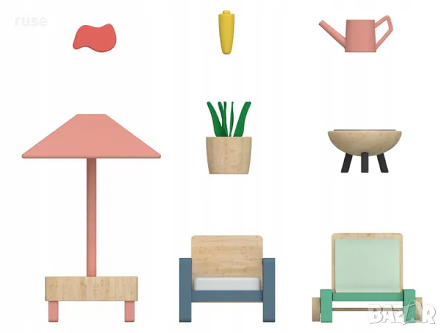 НОВИ! Мебели за къща за кукли Градински мебели 15 части, снимка 3 - Други - 48681000