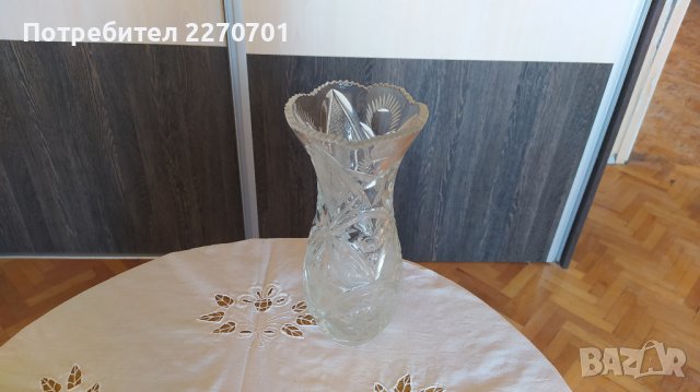 Гравирана кристална ваза, снимка 4 - Вази - 38965410