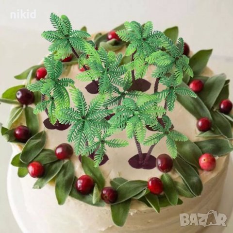 Изкуствена декоративна палма палми пластмасов топер украса за торта парти и др., снимка 6 - Други - 27481755