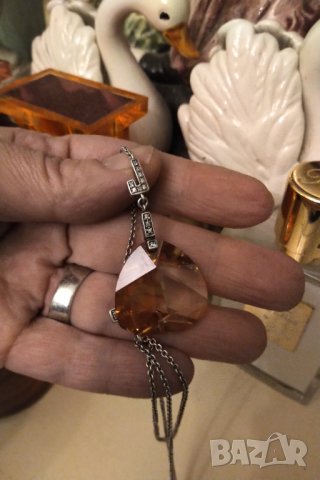 JOOP МЕДАЛЬОН масивно сребро и кристал, снимка 5 - Колиета, медальони, синджири - 44373927