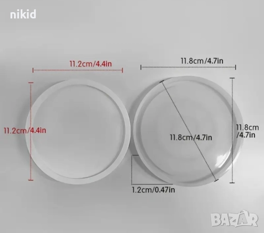 Кръг Квадрат Сърце основа подложка с вдлъбнатина за чаша чаши силиконов молд форма калъп смола гипс, снимка 2 - Форми - 27746384