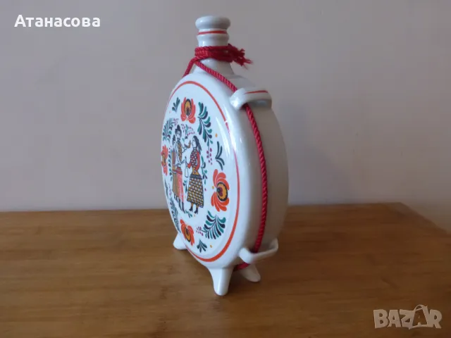 Унгарска порцеланова бъклица бардуче павурче Холохаза 1970 г , снимка 5 - Антикварни и старинни предмети - 47476783