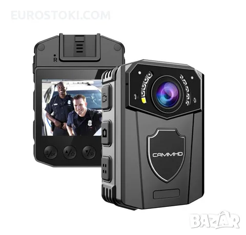 Камера за тяло CAMMHD 1440P, 128GB, HD Body Camera, IR нощно виждане, 3000 mah батерия, LCD екран 