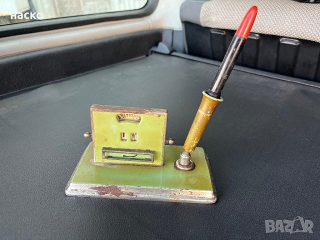 Ретро поставка за писалка с писалката, снимка 2 - Антикварни и старинни предмети - 44258393