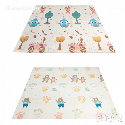4131 Сгъваемо детско килимче за игра, топлоизолиращо 180x200х1см - мече с хвърчило, снимка 6 - Други - 44793245