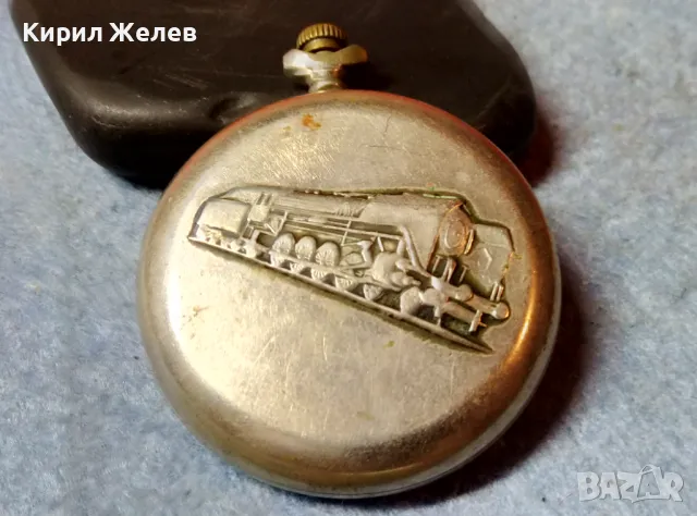 МОЛНИЯ СДЕЛАНО в СССР Стар РУСКИ ЖЕЛЕЗНИЧАРСКИ ДЖОБЕН ЧАСОВНИК МЪЛНИЯ с ВЛАК 48356, снимка 6 - Джобни - 48033815