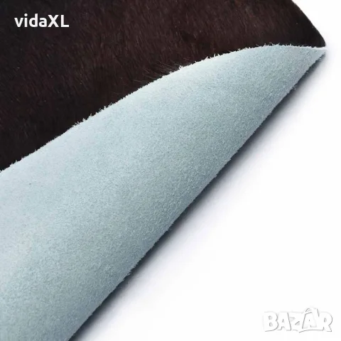 vidaXL Килим от волска кожа, черен, 150x170 см, снимка 4 - Килими - 56146529