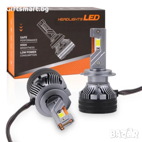 Комплект 2 LED крушки, H7, 31 000Lm, 2x65W, 6000К, 76.5x36мм, 3570 чип, снимка 10 - Аксесоари и консумативи - 51102862