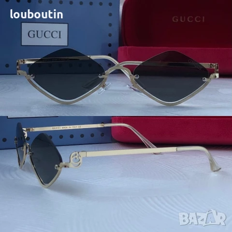 GUCCI дамски слънчеви очила ромб 2 цвята черни кафяви, снимка 2 - Слънчеви и диоптрични очила - 50741381