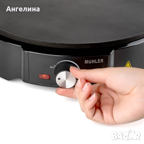 Уред за палачинки MUHLER MHT-383, 1200W, снимка 3 - Гофретници - 52926890