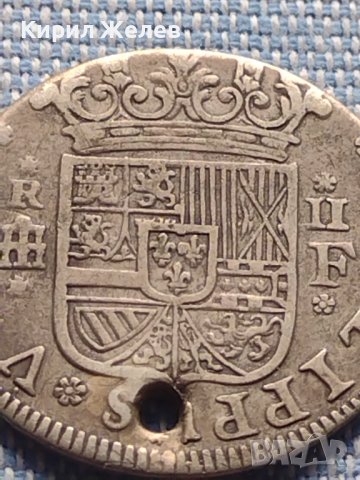 Сребърна монета 2 реала Филип пети Сеговия Испания 13780, снимка 5 - Нумизматика и бонистика - 42871784