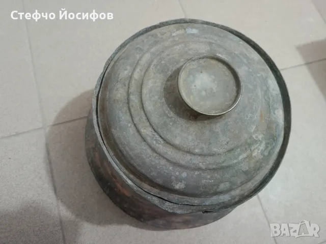 Бакърена тенджера , снимка 2 - Антикварни и старинни предмети - 56413417