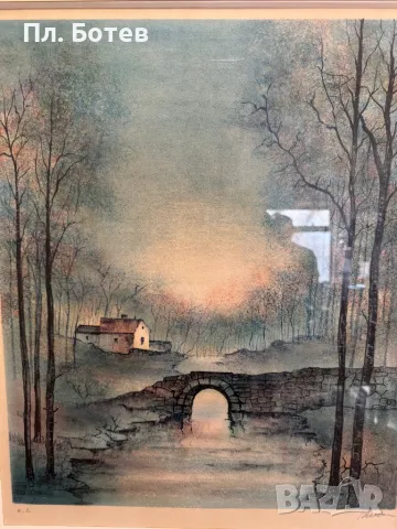 Стара картина пастел, снимка 2 - Картини - 48278214