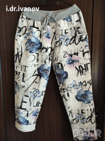 памучен спортен панталон на цветя 