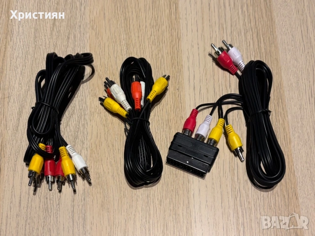 Чинч аудио видео кабели 3 RCA със SCART адаптер
