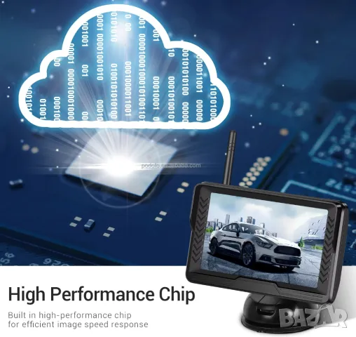 Безжична камера за заден ход, с монитор 4.3 инча, кола, автомобил, широк ъгъл, задно, нощно виждане, снимка 6 - Аксесоари и консумативи - 49397354