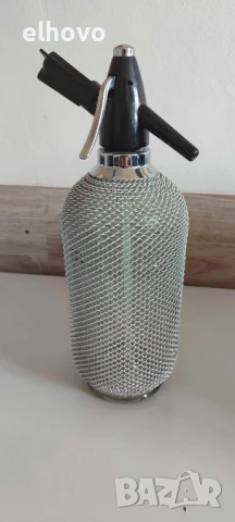 Шише за газирана вода с метална оплетка, снимка 5 - Антикварни и старинни предмети - 50548568