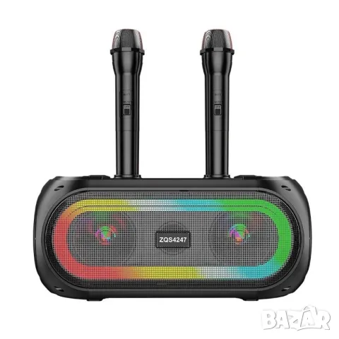 ПРЕНОСИМА КАРАОКЕ BLUETOOTH КОЛОНКА С ДВА МИКРОФОНА