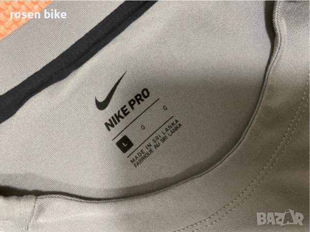 ''Nike Pro Long Sleeve Training Top Grey''оригинална мъжка блуза Л размер, снимка 2 - Спортни дрехи, екипи - 39128369