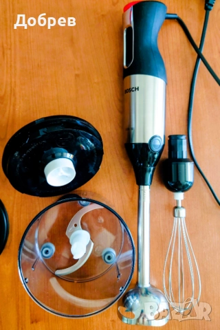 Пасатор BOSCH ErgoMixx Style 1000W MS64M6170 сет с чопър, бъркалки, купа и приставка за лед. Инокс., снимка 8 - Чопъри и пасатори - 52480311