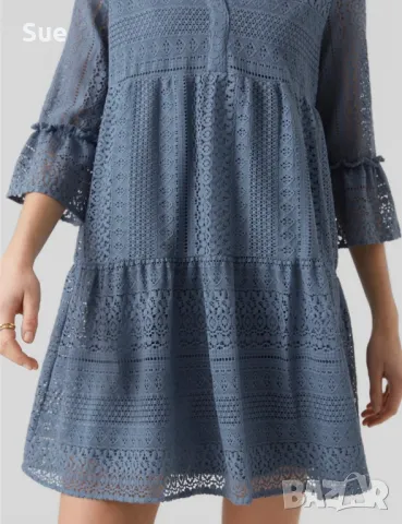 Дамска синя бохо дантелена лятна рокля Vero moda Нова с етикет, снимка 1