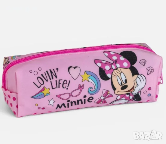 Несесер тип цилиндър Minnie, розов, 19 x 6 x 6 см
