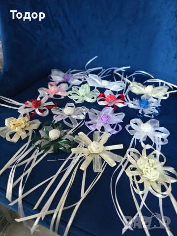 Сватбени гривни, цветчета, бутониери, снимка 5 - Сватбени аксесоари - 52278730