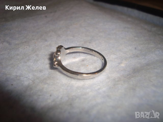 ПРЕКРАСЕН НЕЖЕН АРТ ПРЪСТЕН МЕД с БЯЛА ПОЗЛАТА и ФАСЕТИРАНИ БЛЕСТЯЩИ ЦИРКОНИ 27756, снимка 7 - Пръстени - 37510150