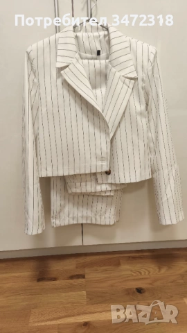 Бял костюм 40 размер, снимка 3 - Костюми - 54005218