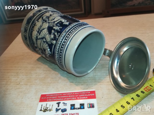 rein zinn халба с метален капак-внос франция 2402212014, снимка 4 - Колекции - 31943039