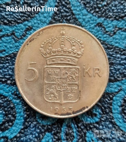 Възпоменателна монета 5 Kronor - Gustaf VI Adolf, снимка 1 - Нумизматика и бонистика - 42178972