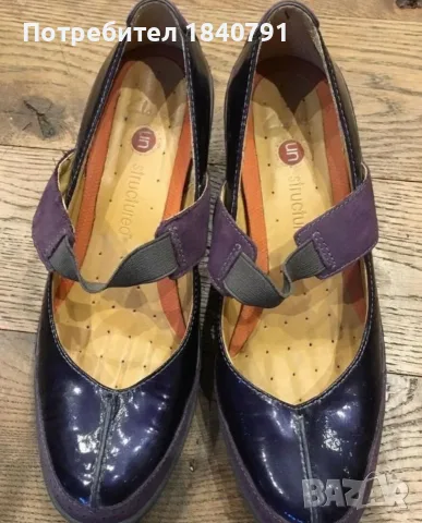 Clarks ‘Unstructured’- кожа, лачени, лилави - № 40, снимка 6 - Дамски ежедневни обувки - 56112505