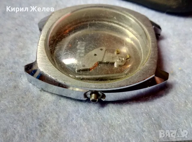 КАСА със СТЪКЛО КАПАК и ЧАСТИ от СТАР ВЕРОЯТНО СЪВЕТСКИ РЪЧЕН МЕХАНИЧЕН ЧАСОВНИК 49743, снимка 9 - Антикварни и старинни предмети - 48694218