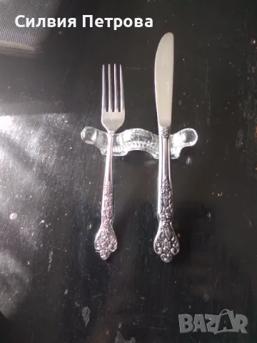 Ретро френски стъклени поставки за прибори 7 бр. от втората половина на 19 век, снимка 4 - Прибори за хранене, готвене и сервиране - 48963005