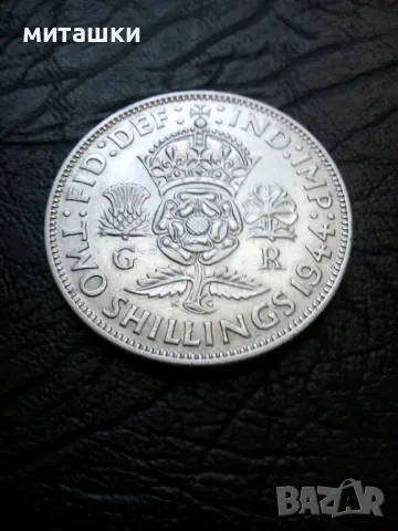 2 шилинга 1944 година Англия Сребро