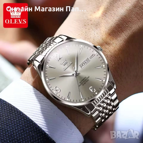 OLEVS 9928 Автоматичен мъжки луксозен часовник, снимка 3 - Мъжки - 52403405