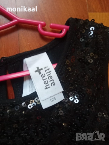 Черна рокля с пайети , снимка 3 - Детски рокли и поли - 51711454