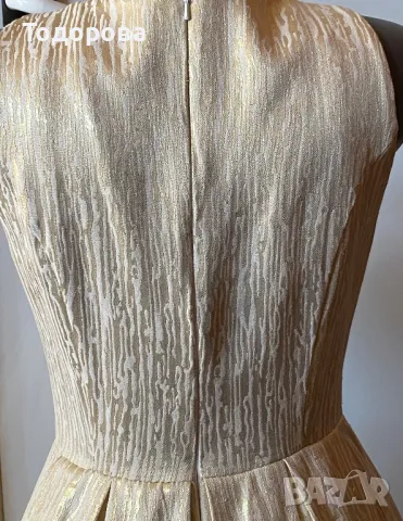 Елегантна златиста рокля , снимка 5 - Рокли - 49422286