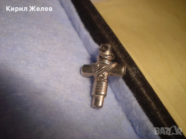 СТОМАНЕНО СРЕБРИСТО АРТ КРЪСТЧЕ ВИНТИДЖ СТИЛ 27347, снимка 5 - Колиета, медальони, синджири - 36827803