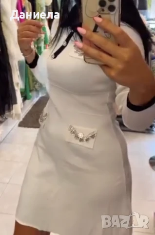 Рокля финно плетиво с камъни, снимка 3 - Рокли - 51091315