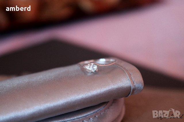Сребърен пръстен с бял цирконий - модел R060, снимка 5 - Пръстени - 24543809