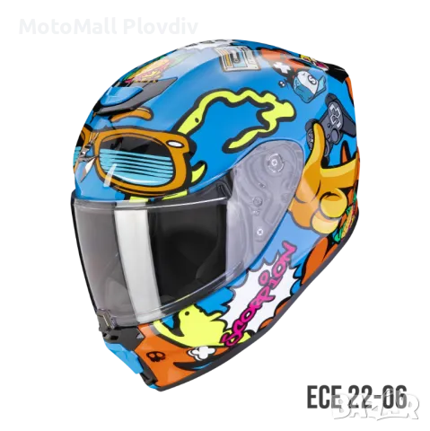 Детска каска SCORPION EXO-JNR AIR FUN Bleu-Orange 