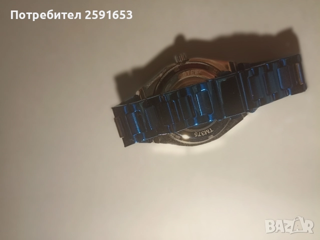 Автоматичен часовник тип скелетон в син цвят, снимка 7 - Мъжки - 52310704