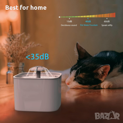 Воден фонтан за котки Sailosun 2L, снимка 5 - За котки - 44595381