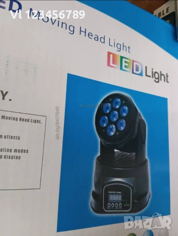 Диско прожектор 7 led mini moving head лед с въртяща се глава, снимка 3 - Други - 53816475