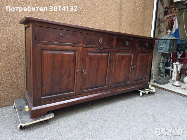 Контрабюфет в стил Рустик изработен изцяло от дърво, снимка 3 - Бюфети - 53569838