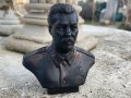 Бронзов бюст,статуетка,преспапие на Й.В.Сталин, снимка 1