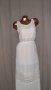Н&М 36 Бяла, дълга ,ефирна рокля с дантела , снимка 1 - Рокли - 37794181