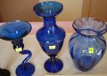 стъклени свещници и вази от цветно стъкло, снимка 2